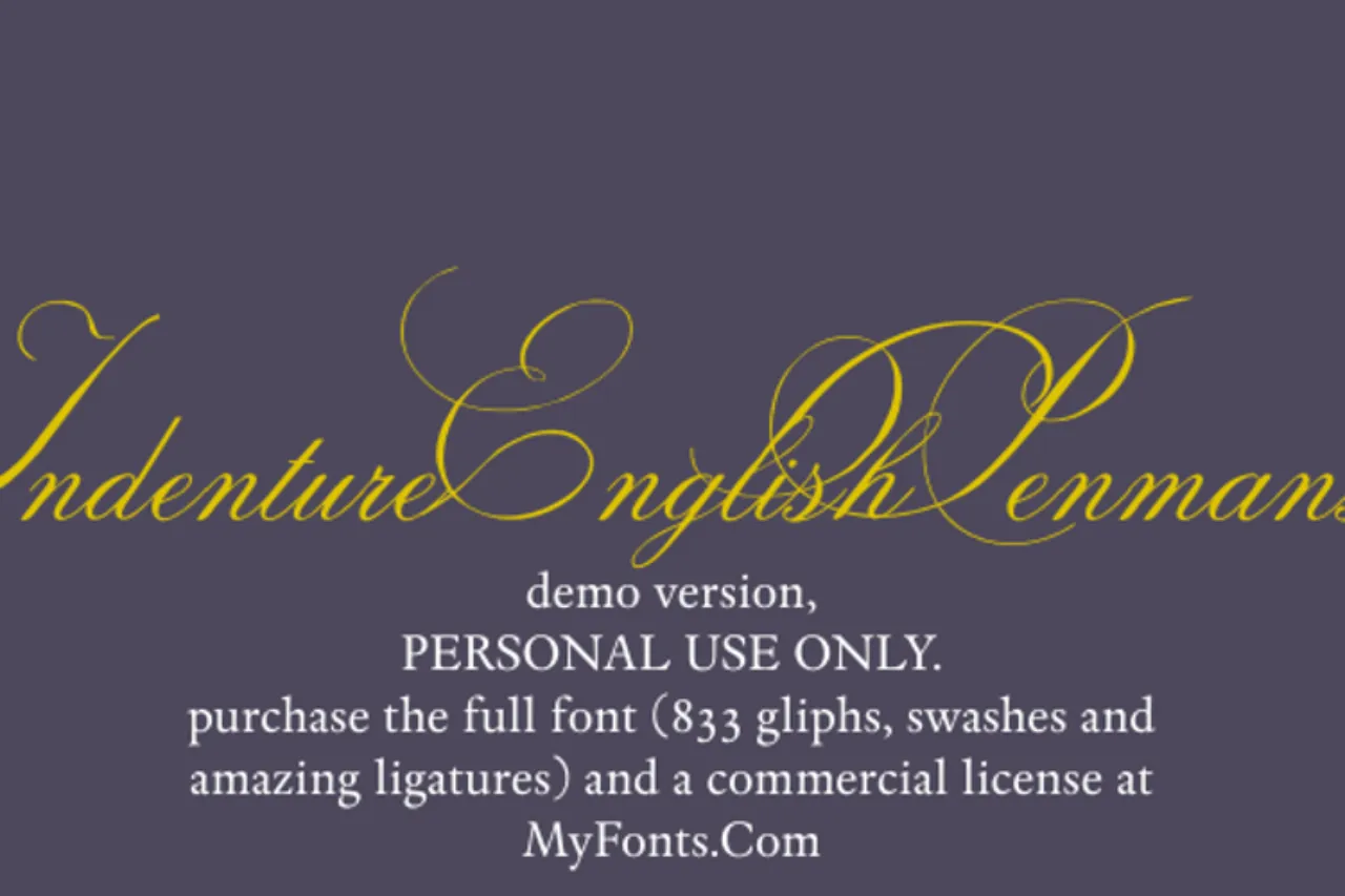 Font Sertifikat Indenture English Penman