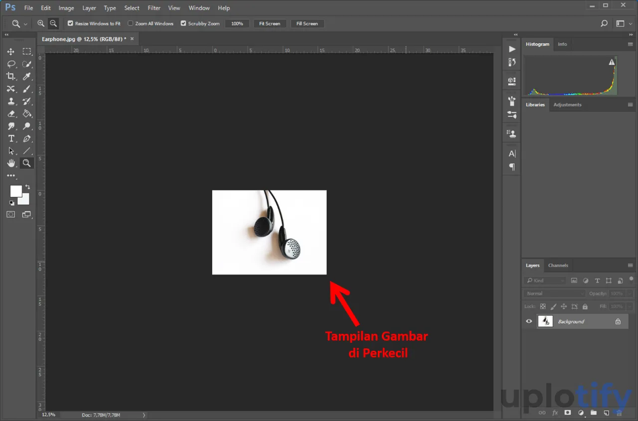 Zoom Out di Photoshop Aktif