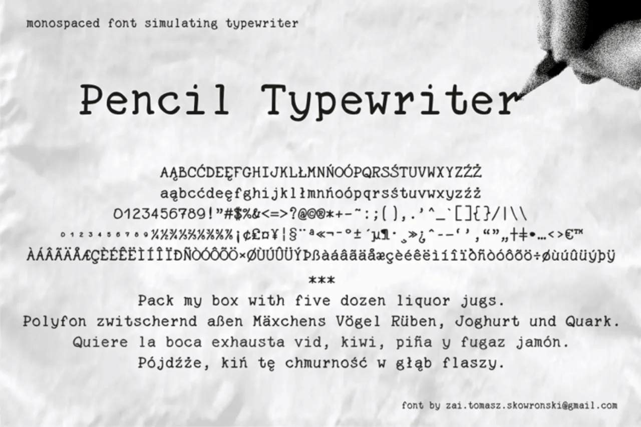 Font Mesin Ketik Pencil Typewriter