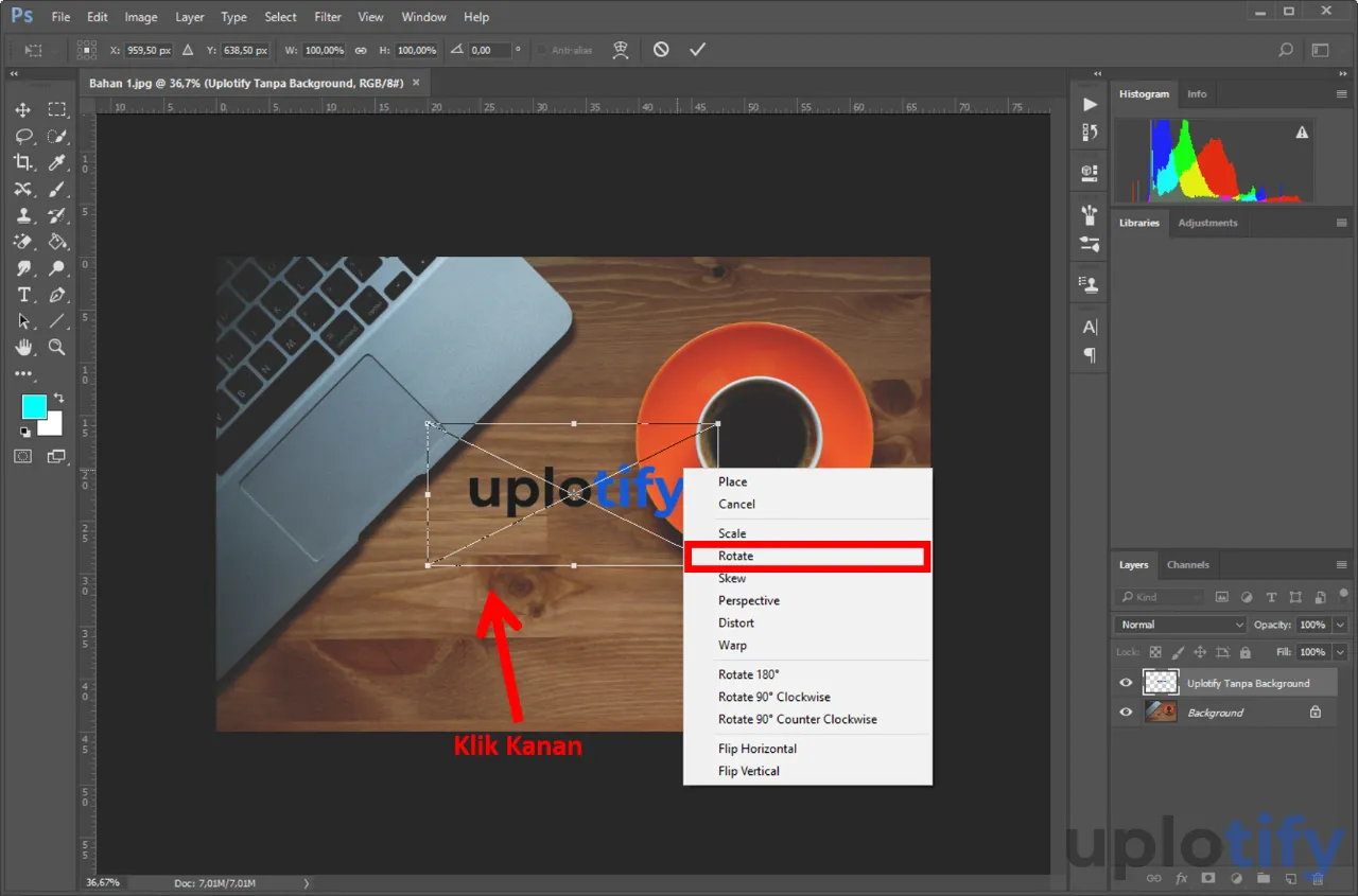 Klik Menu Rotate