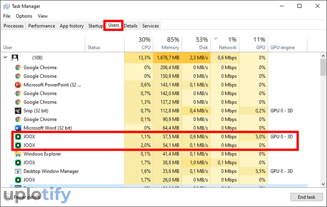 Cek Task Manager