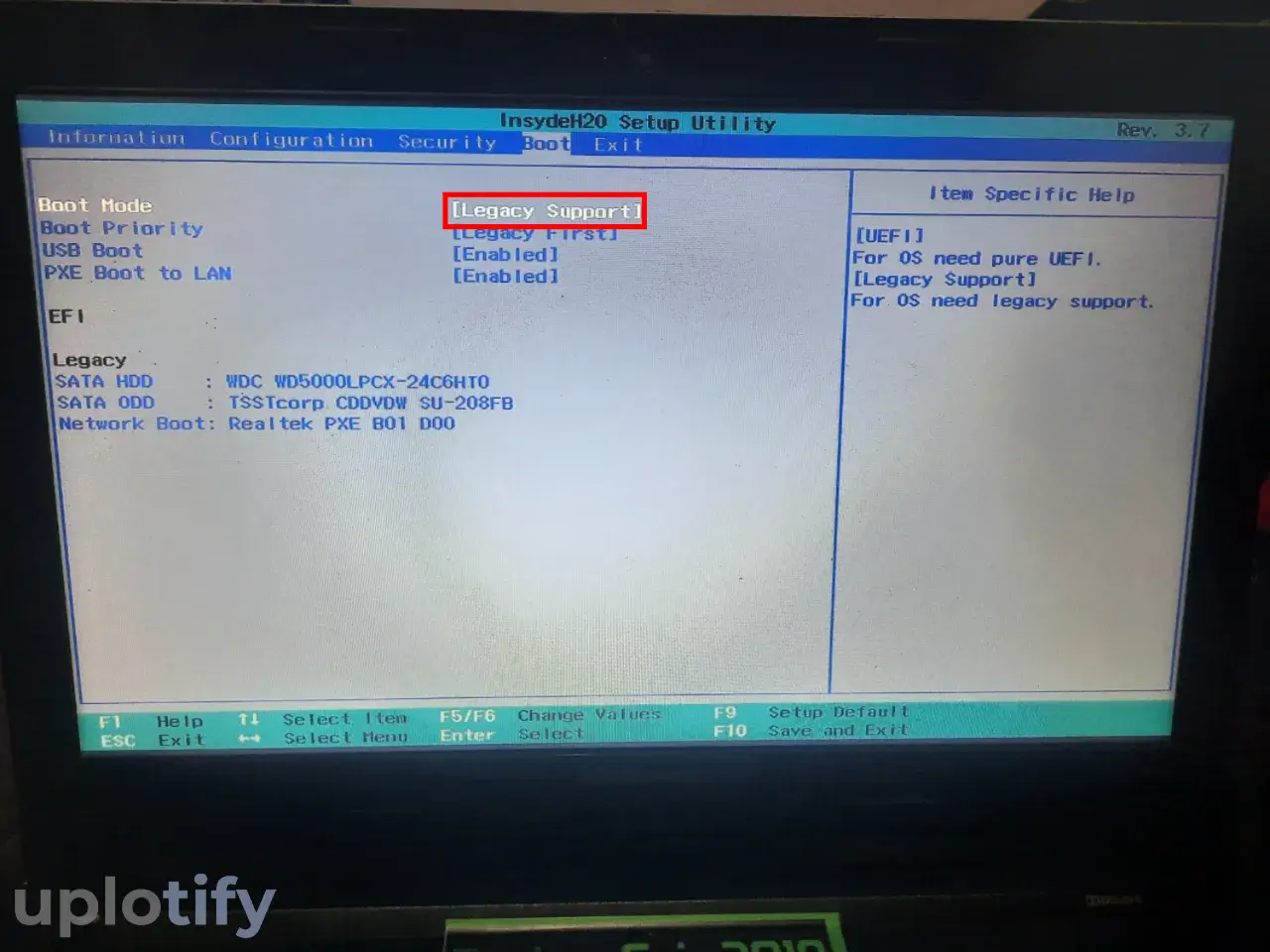 Opsi BIOS Boot Menu