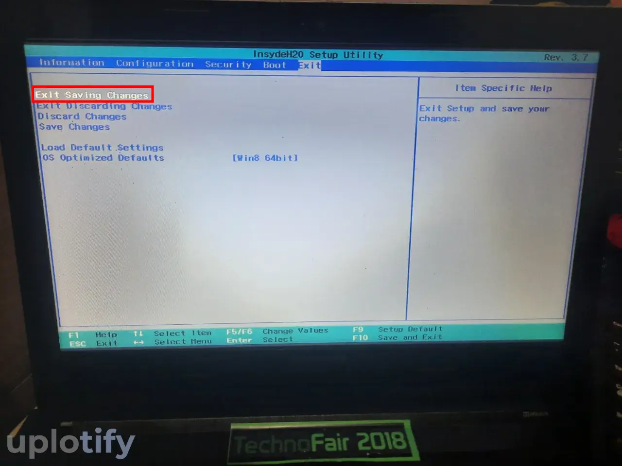 Opsi Exit Menu BIOS