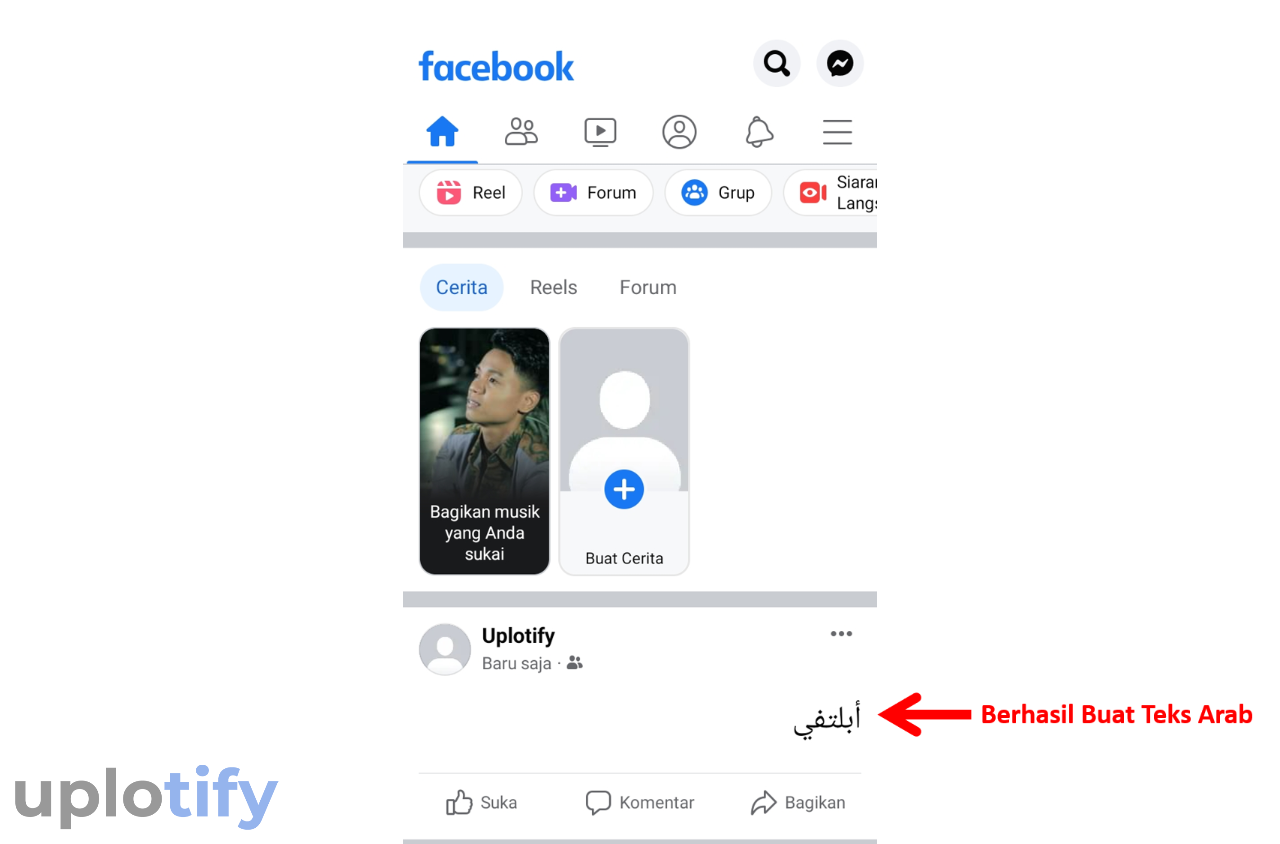Membuat Tulisan Arab di Facebook Berhasil