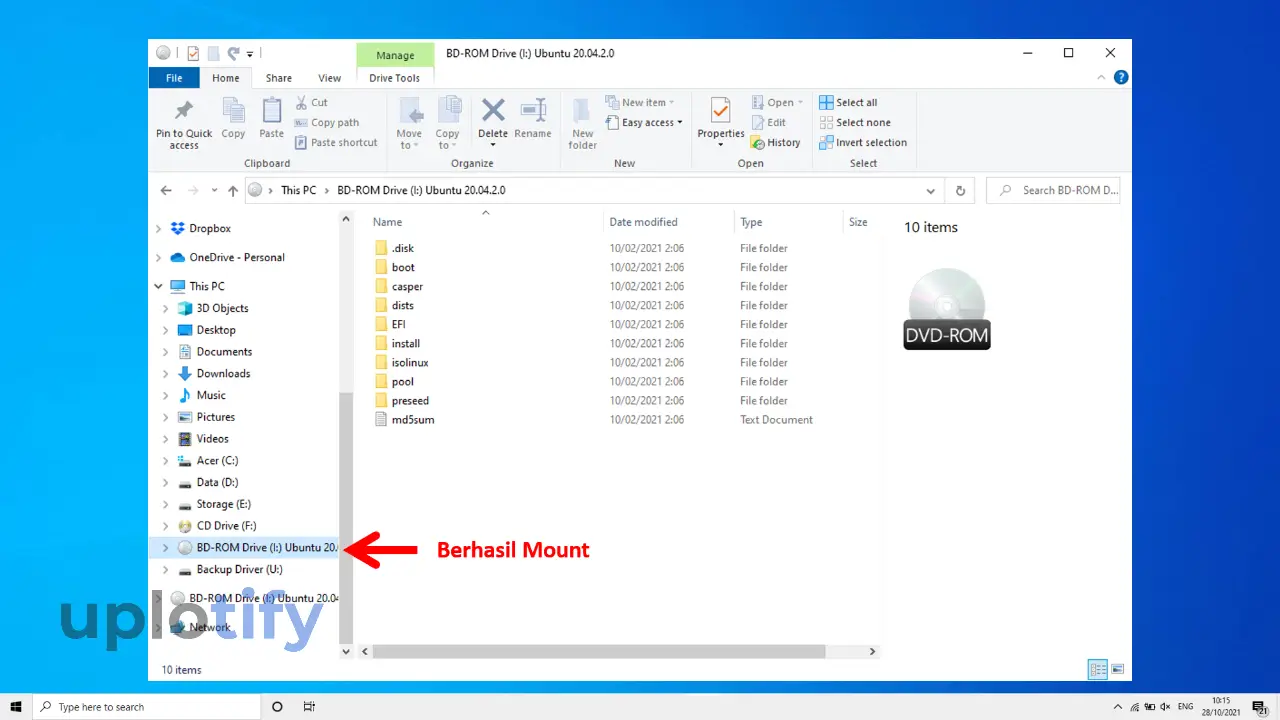 Contoh Berhasil Mount Dengan Daemon Tools