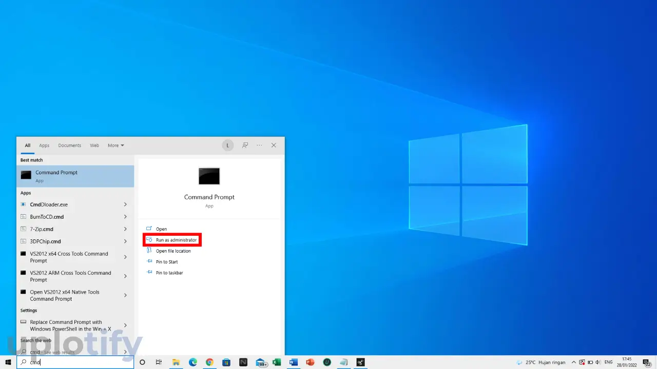 Buka Command Prompt di Windows