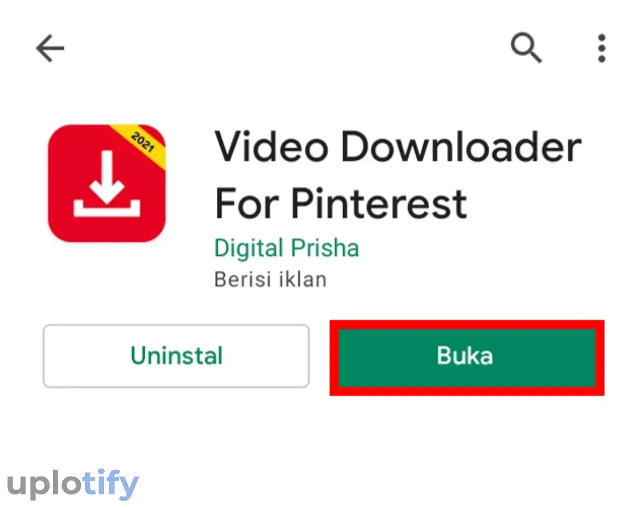 Buka Aplikasi Pinterest Downloader