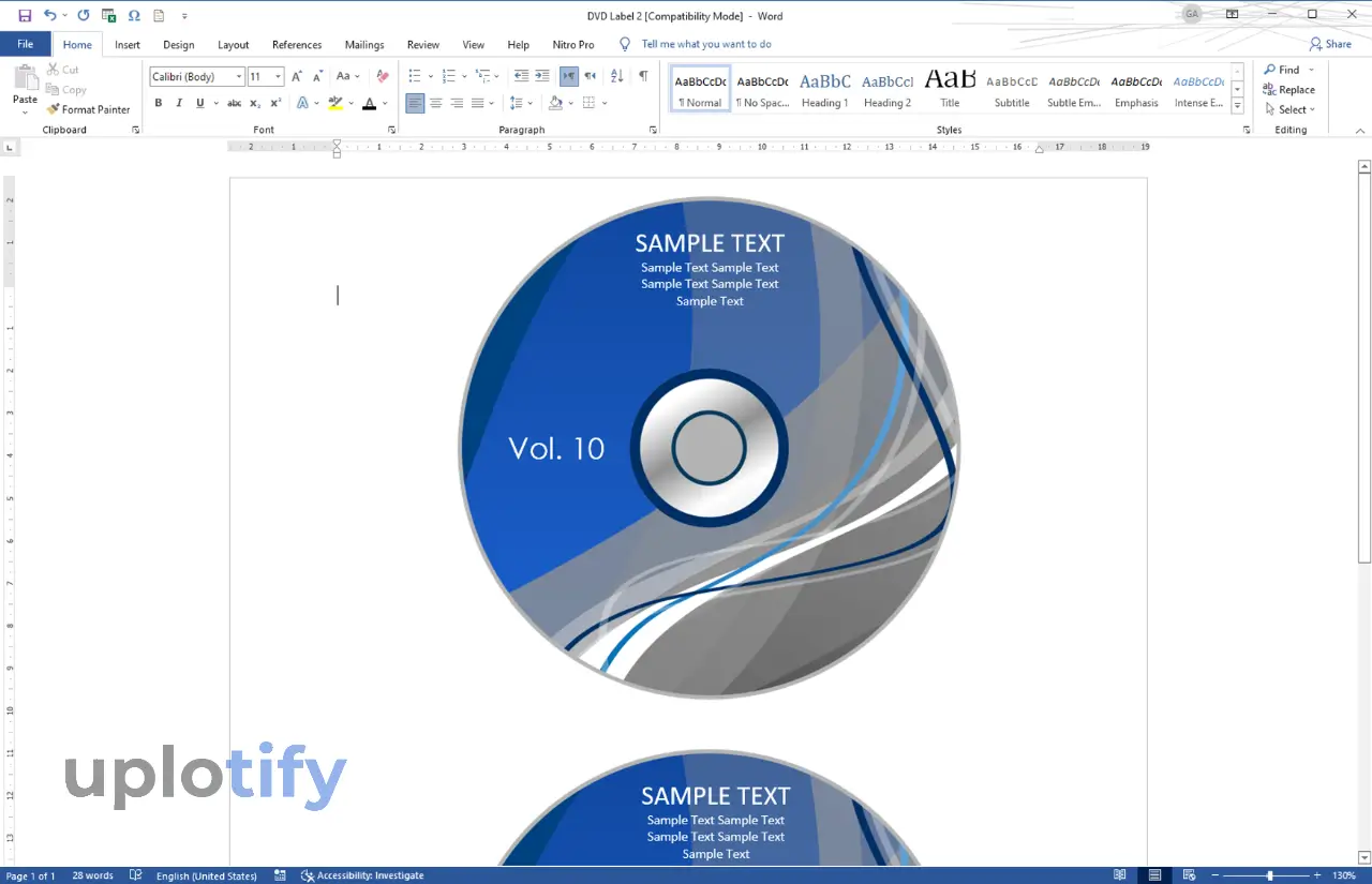 Buka Template CD dan DVD