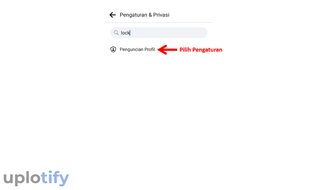 Cari Fitur Penguncian Profil