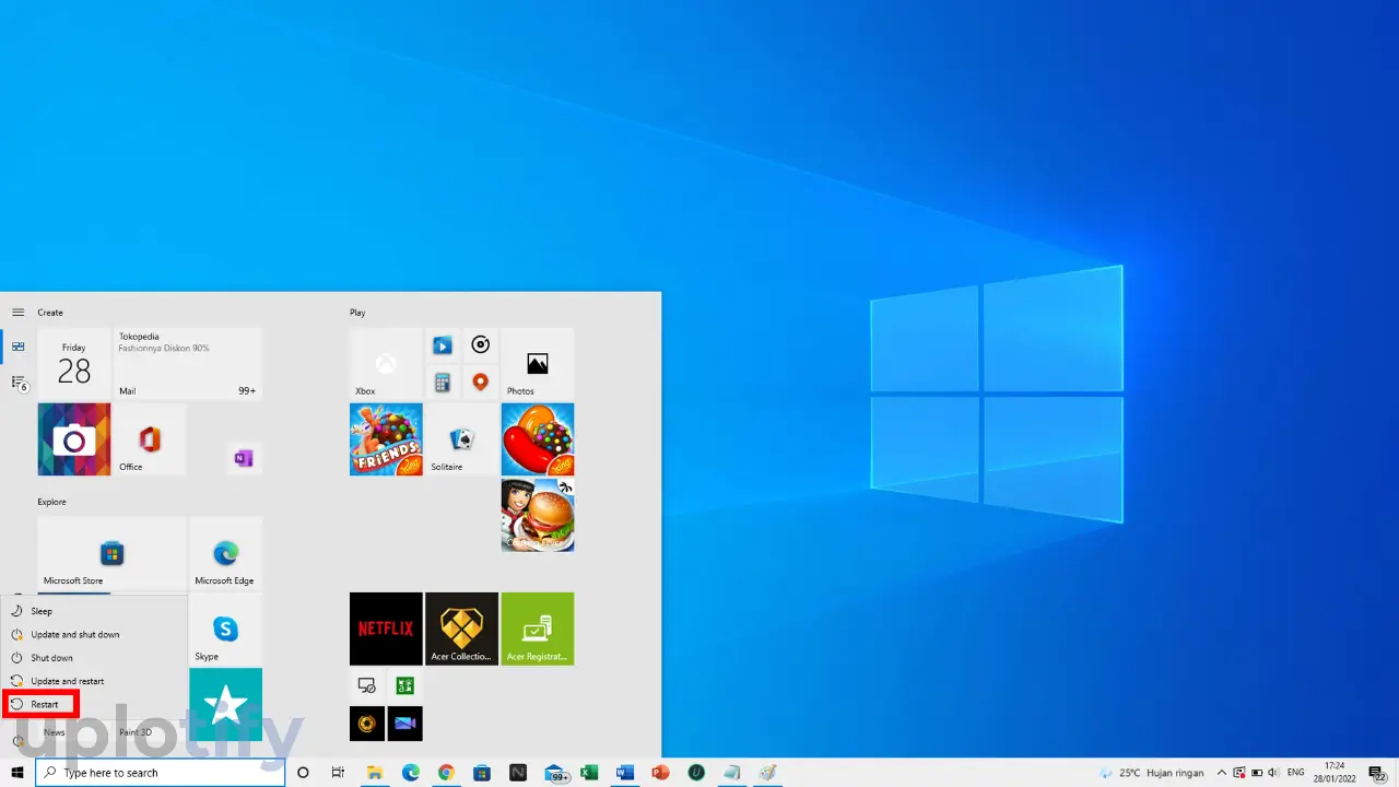 Lakukan Restart Laptop