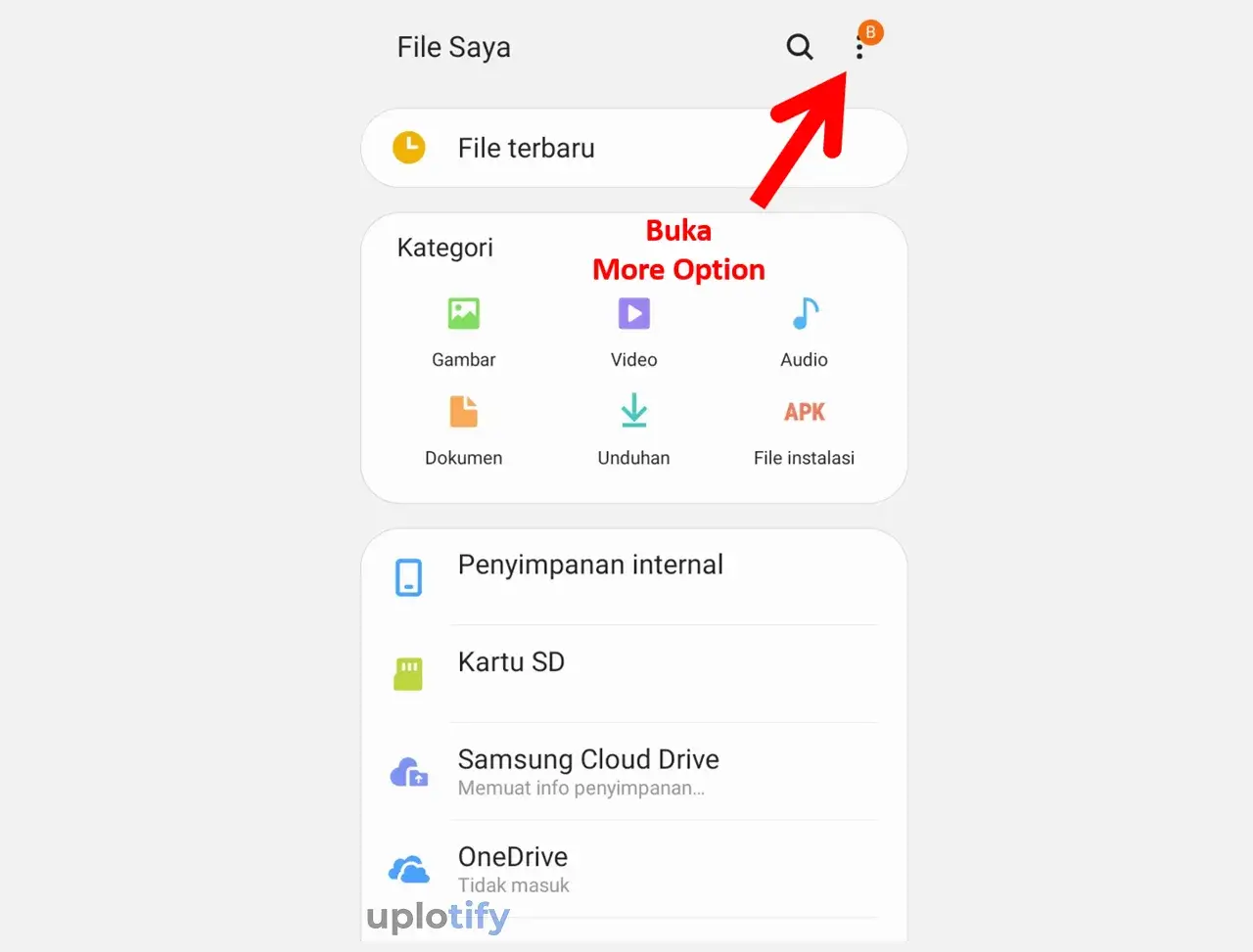 Menu Titik Tiga File Manager