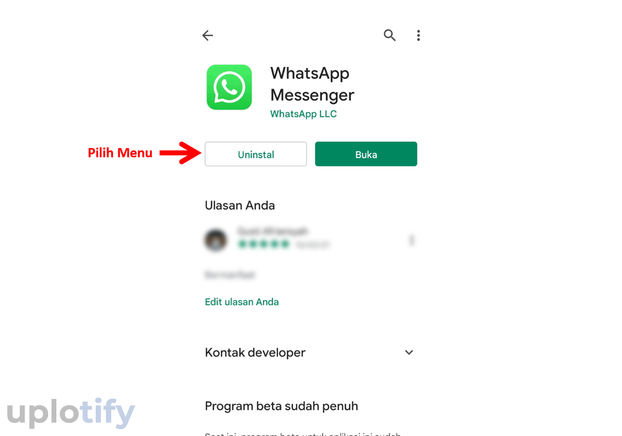 install ulang aplikasi whatsapp