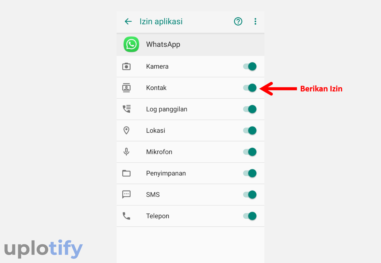 Mengatur Perizinan Kontak