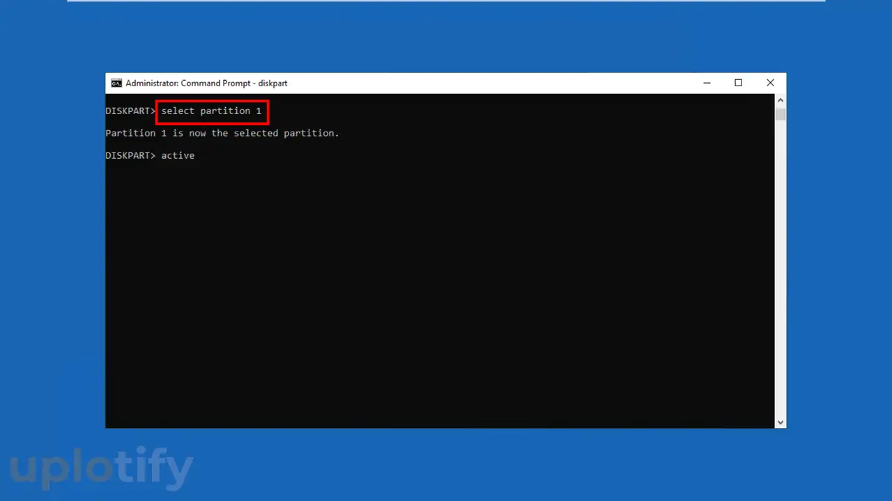 Ketik Perintah Select Partition di CMD