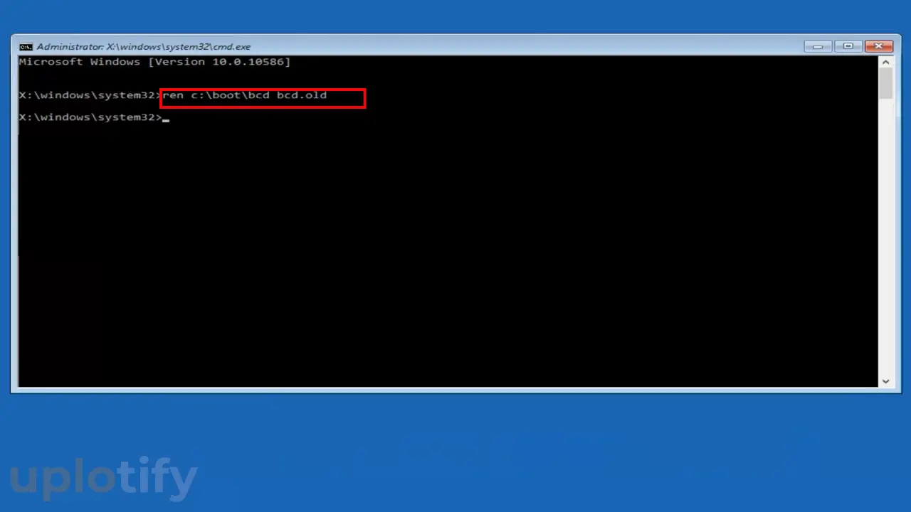 Ketik Perintah bcd old CMD