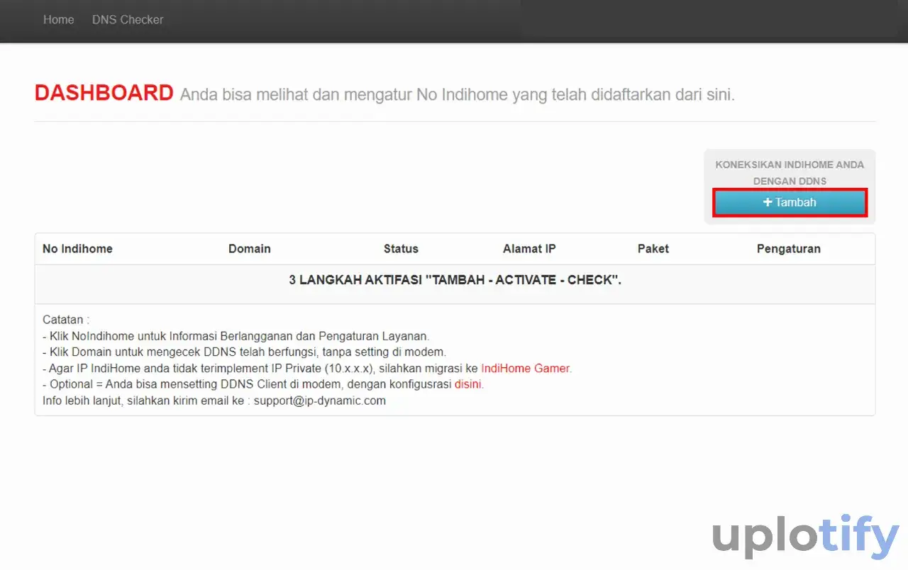 Tekan Tambah di Dashboard Dynamic