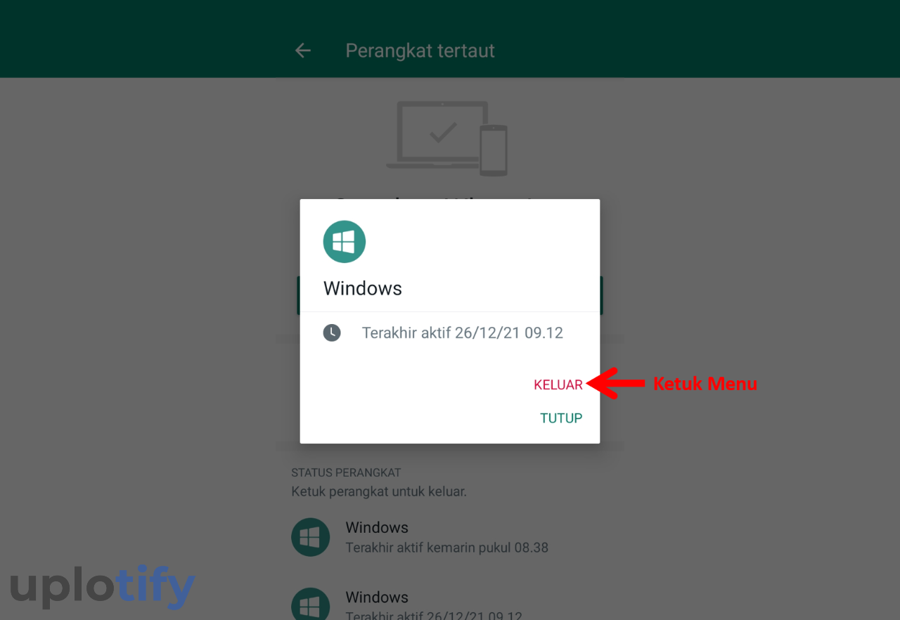 logout whatsapp web di whatsapp