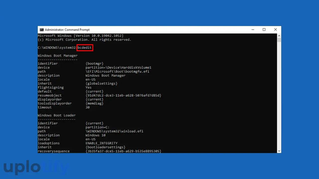 Ketik Perintah bcdedit