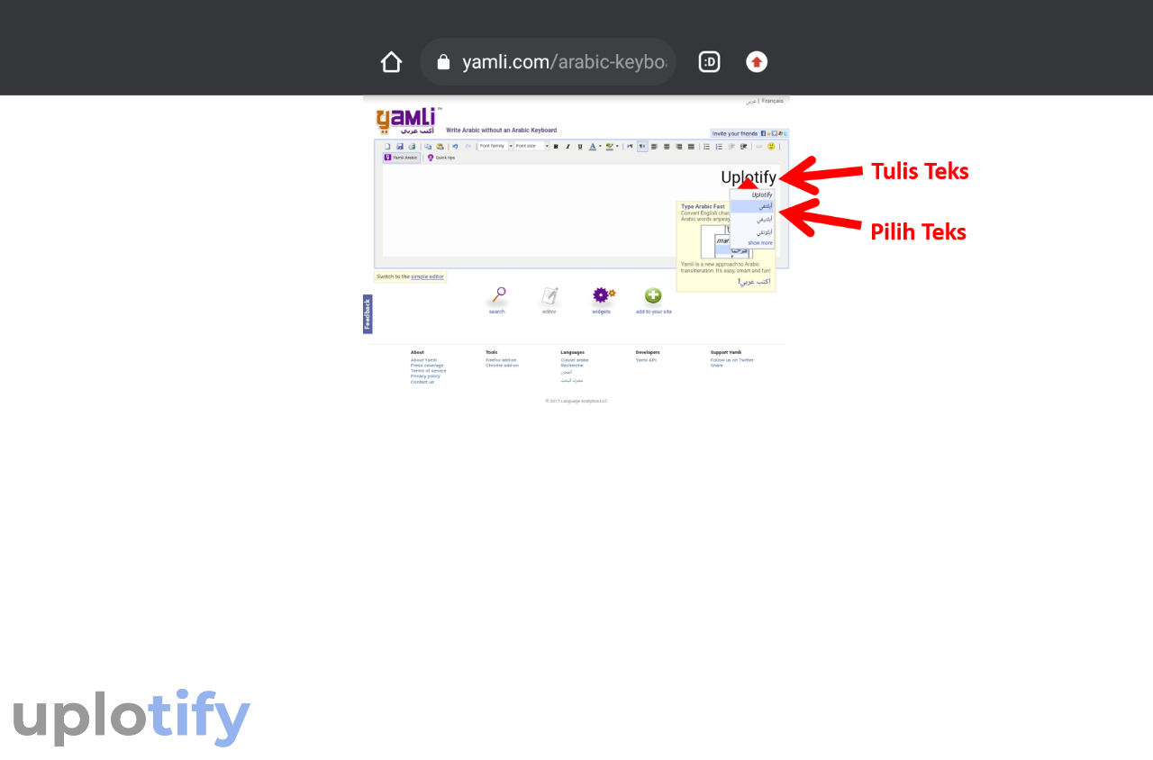 Ketik Teks di Yamli