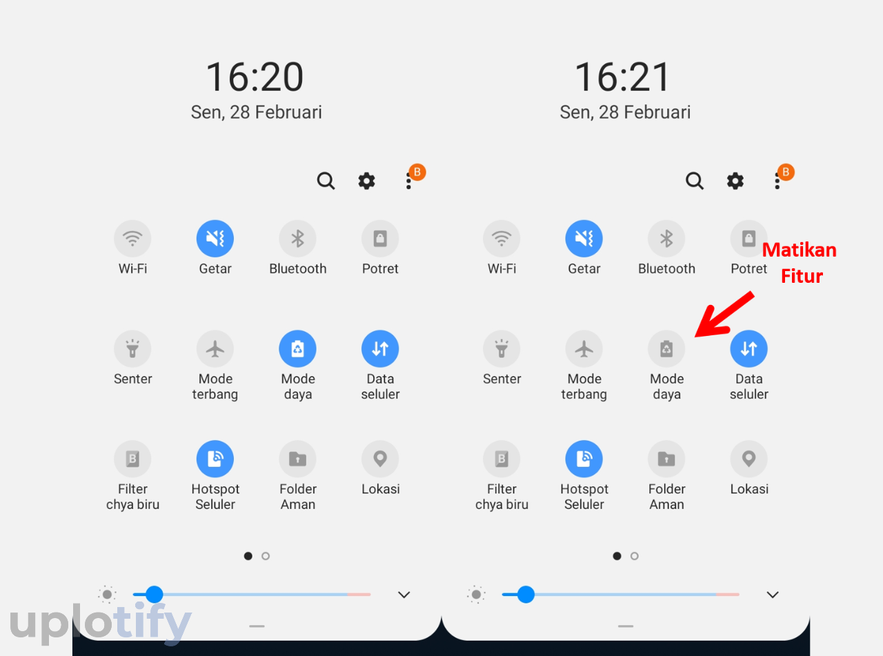 matikan fitur battery saving