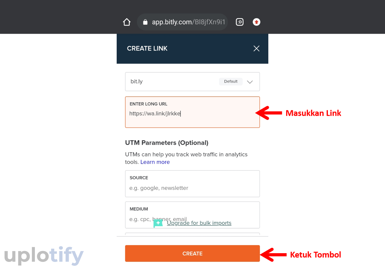 Cantumkan Link di Bitly