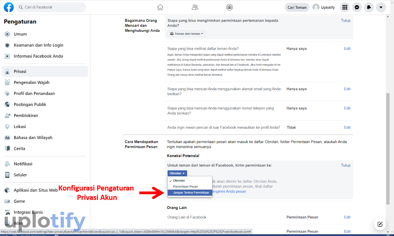 Mengatur Pengaturan Privasi Facebook