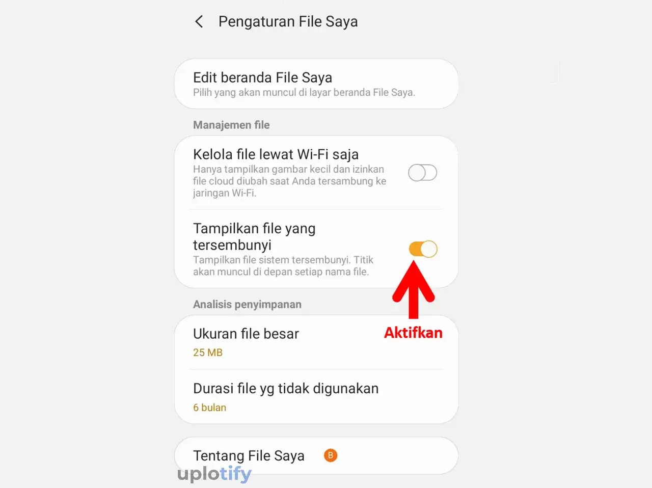 Menu Tampilkan File Tersembunyi