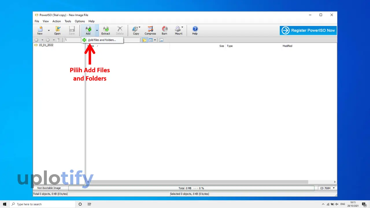 Opsi Add Files and Folders