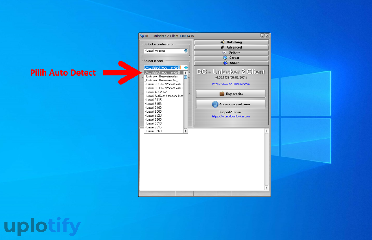 Pilih Opsi Auto Detect Unlocker
