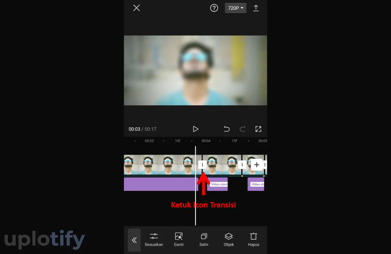 Pilih Icon Transisi CapCut