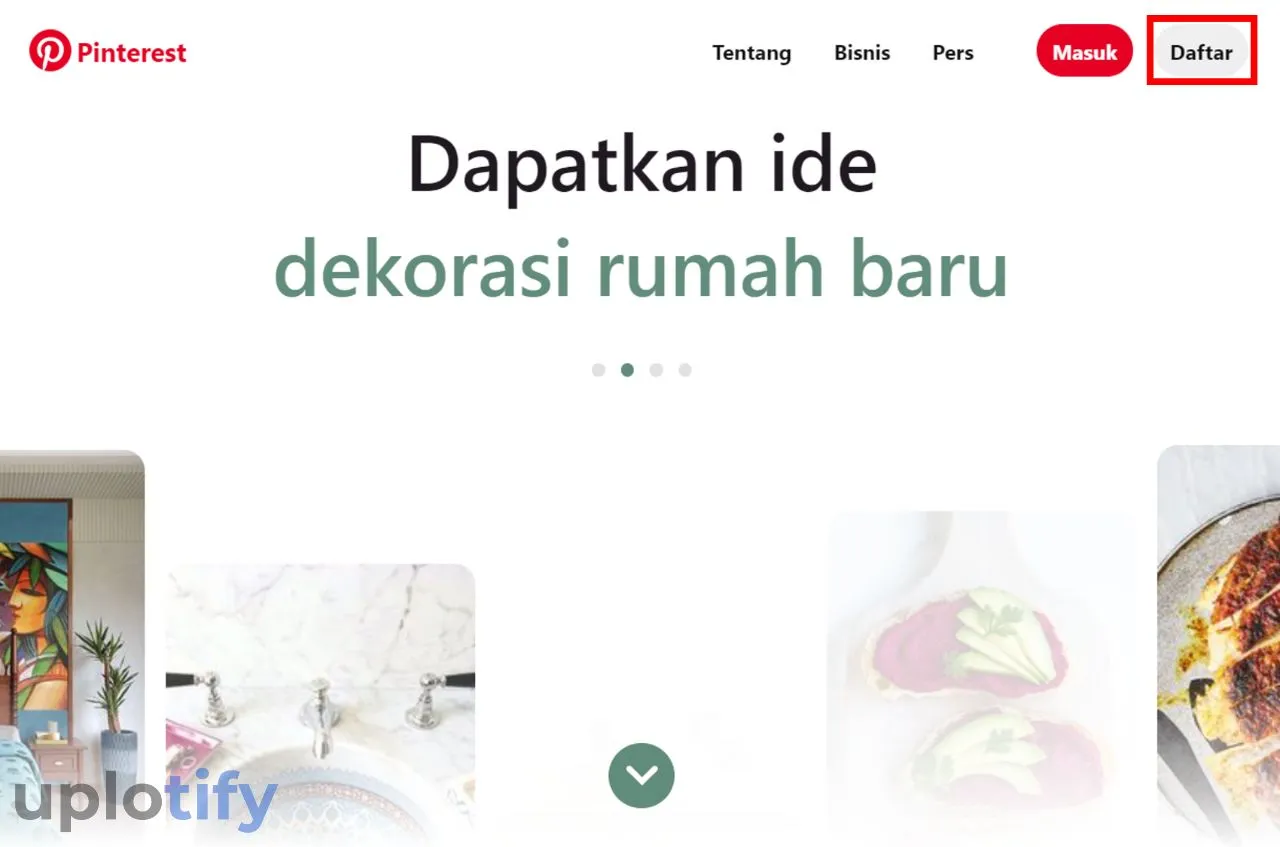 Menu Daftar Pinterest