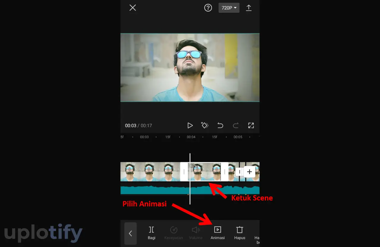 Pilih Tool Animasi di CapCut