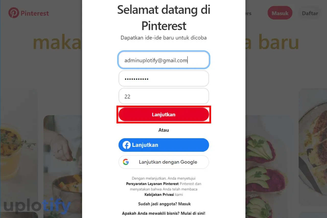 Isi Kolom Daftar Pinterest