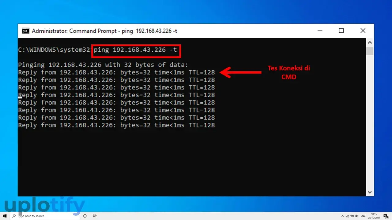 Tes Ping Semua Port Modem