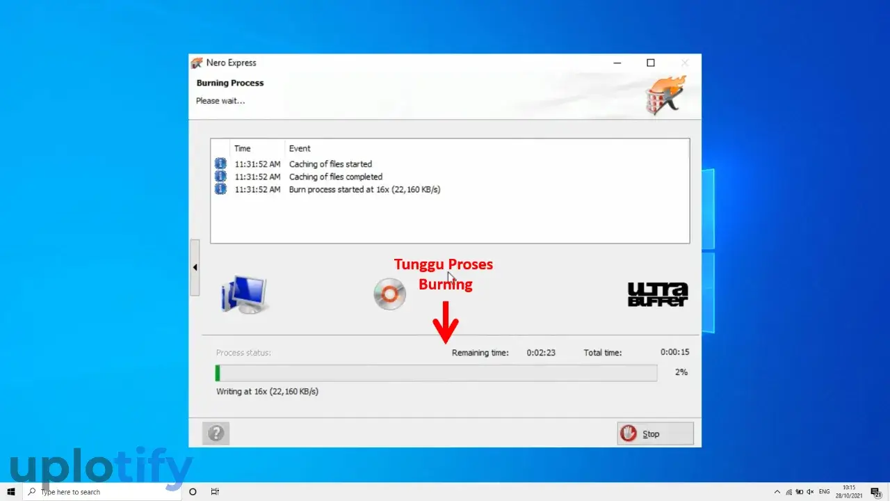 Menunggu Proses Burning Nero