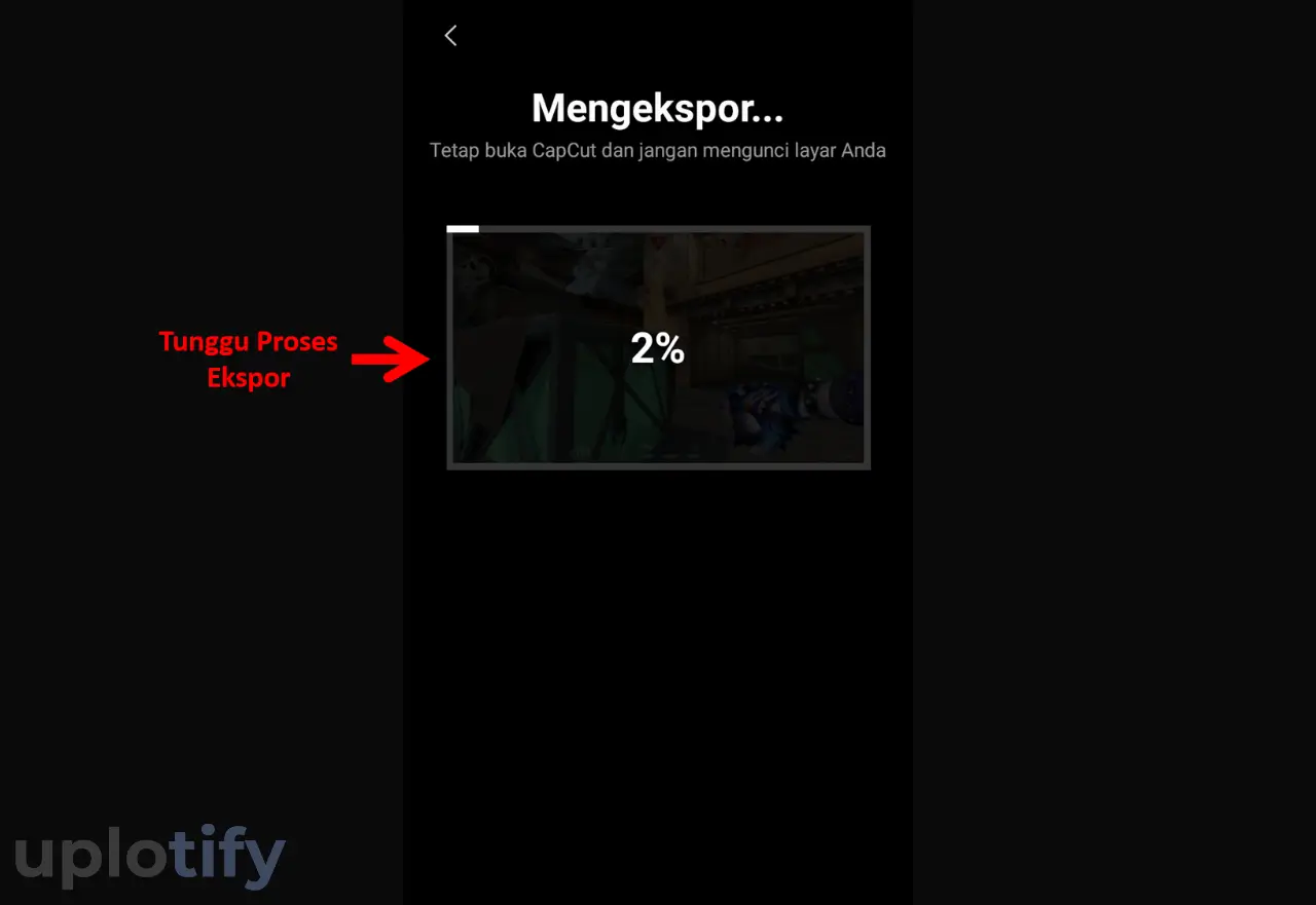 Tunggu Proses Ekspor Video Berjalan