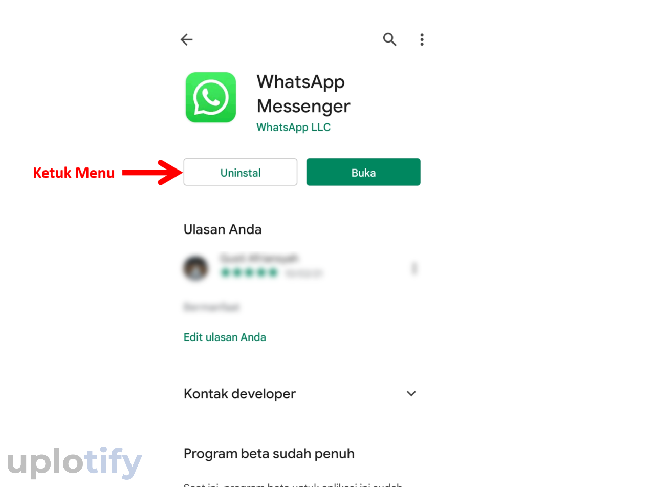 install ulang aplikasi whatsapp