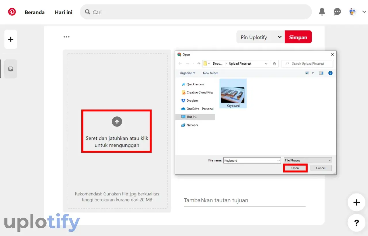 Unggah Foto ke Pinterest