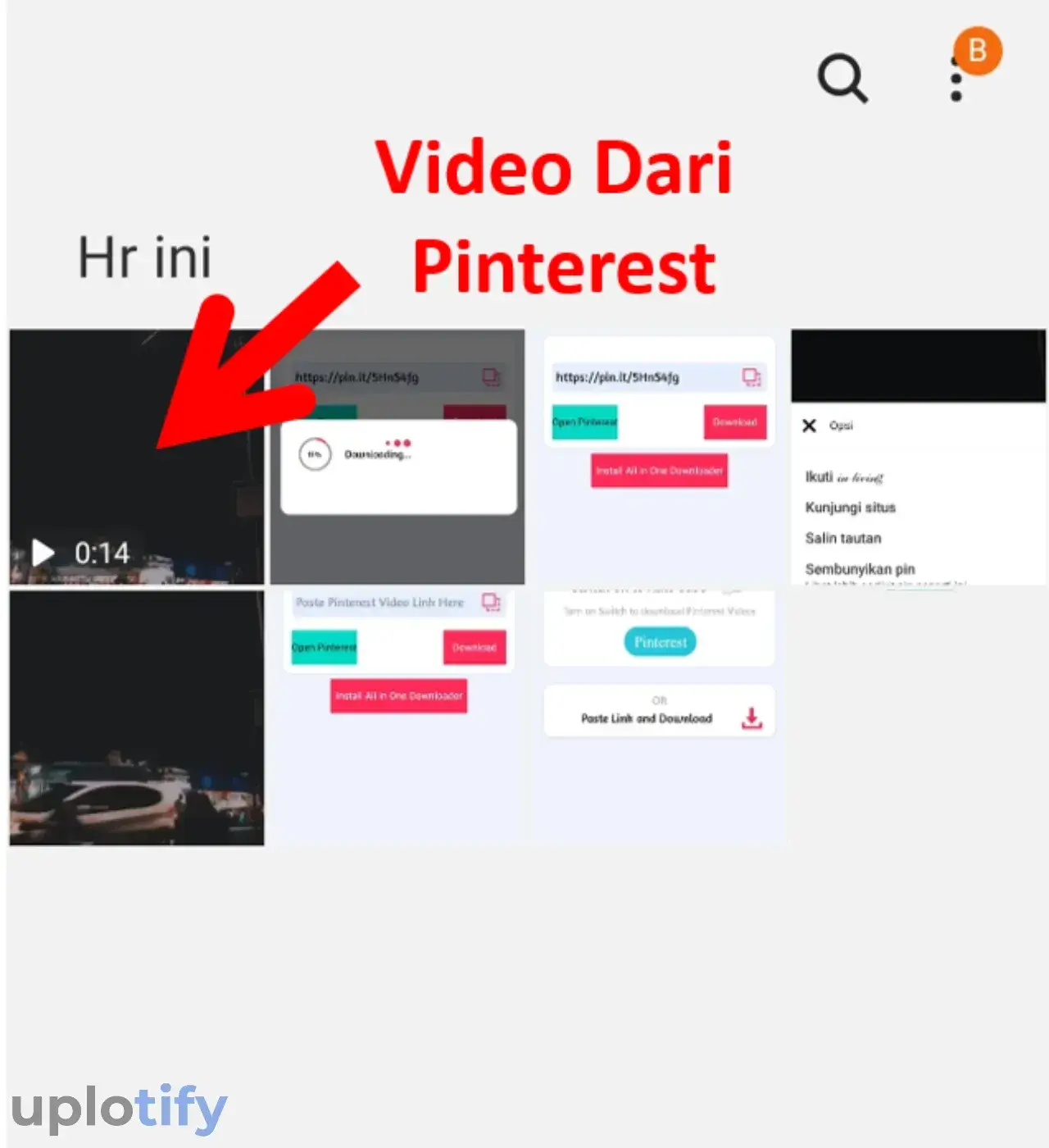 Contoh Video Pinterest di Galeri