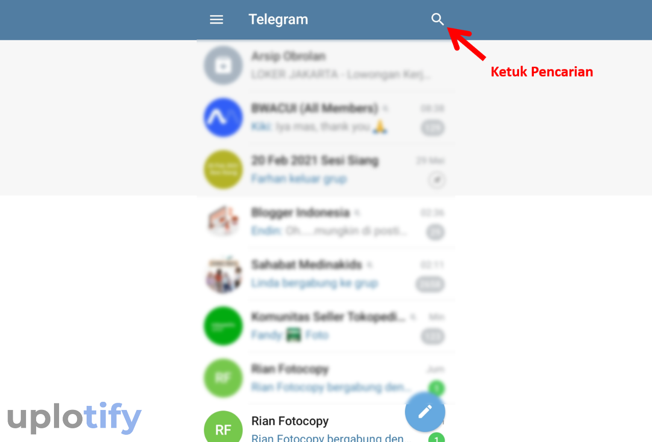 Ketuk Menu Pencarian Telegram