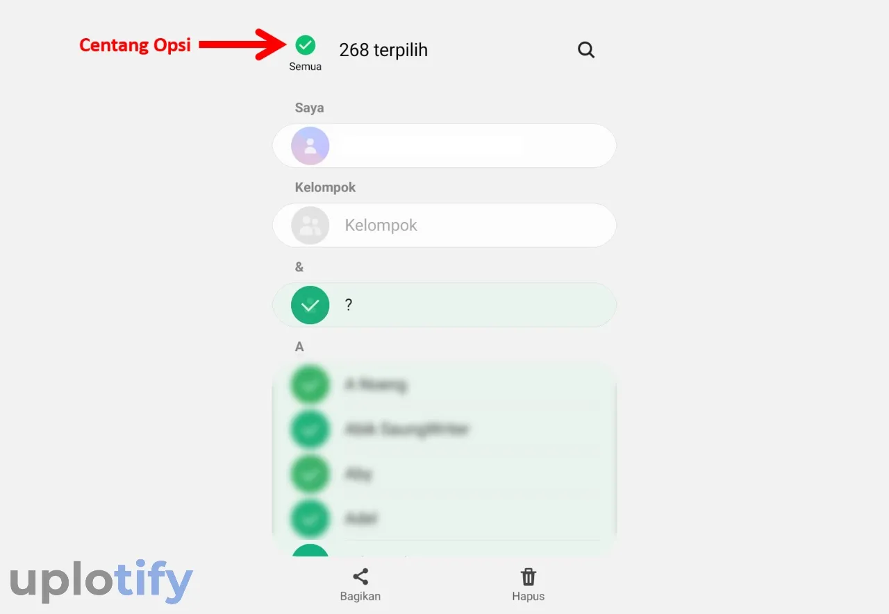 Pilih Semua Kontak