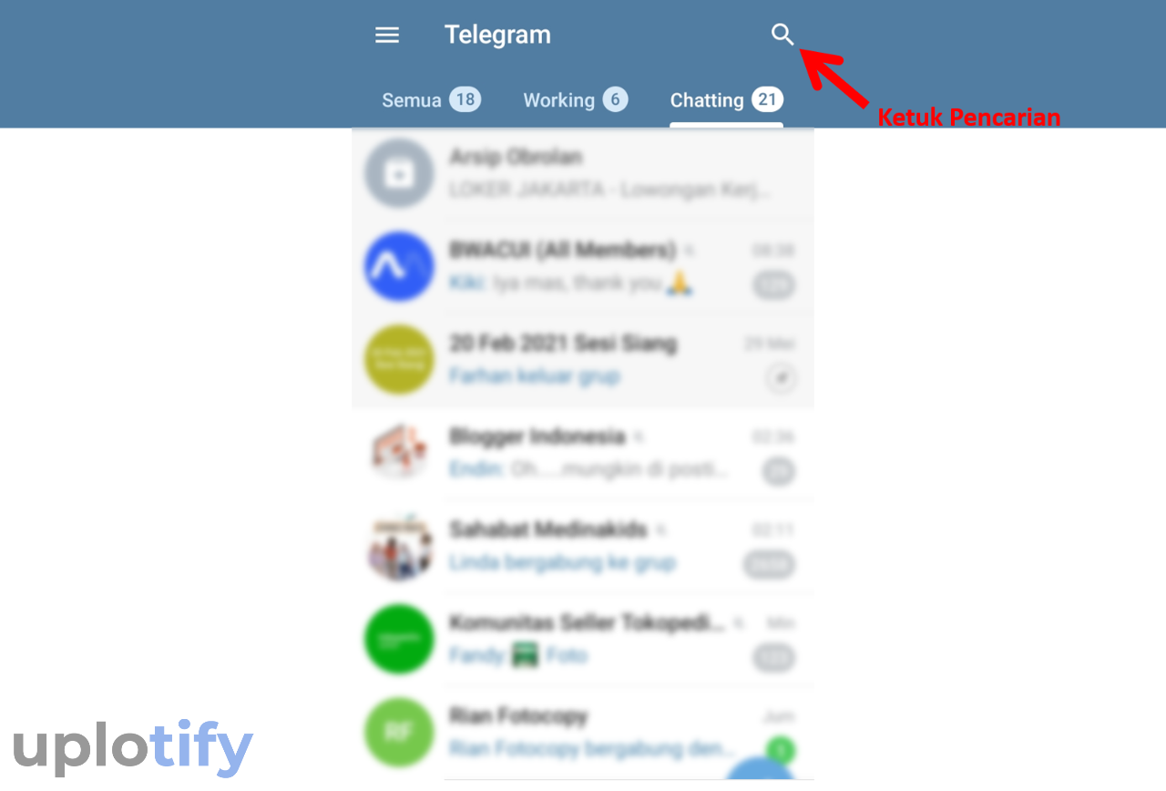 Ketuk Fitur Searching Telegram