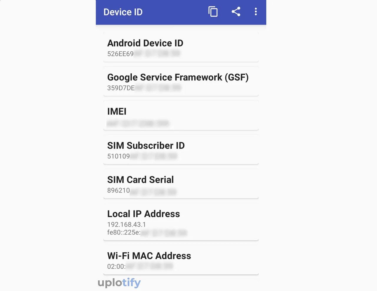 Lihat MAC Address di Device ID