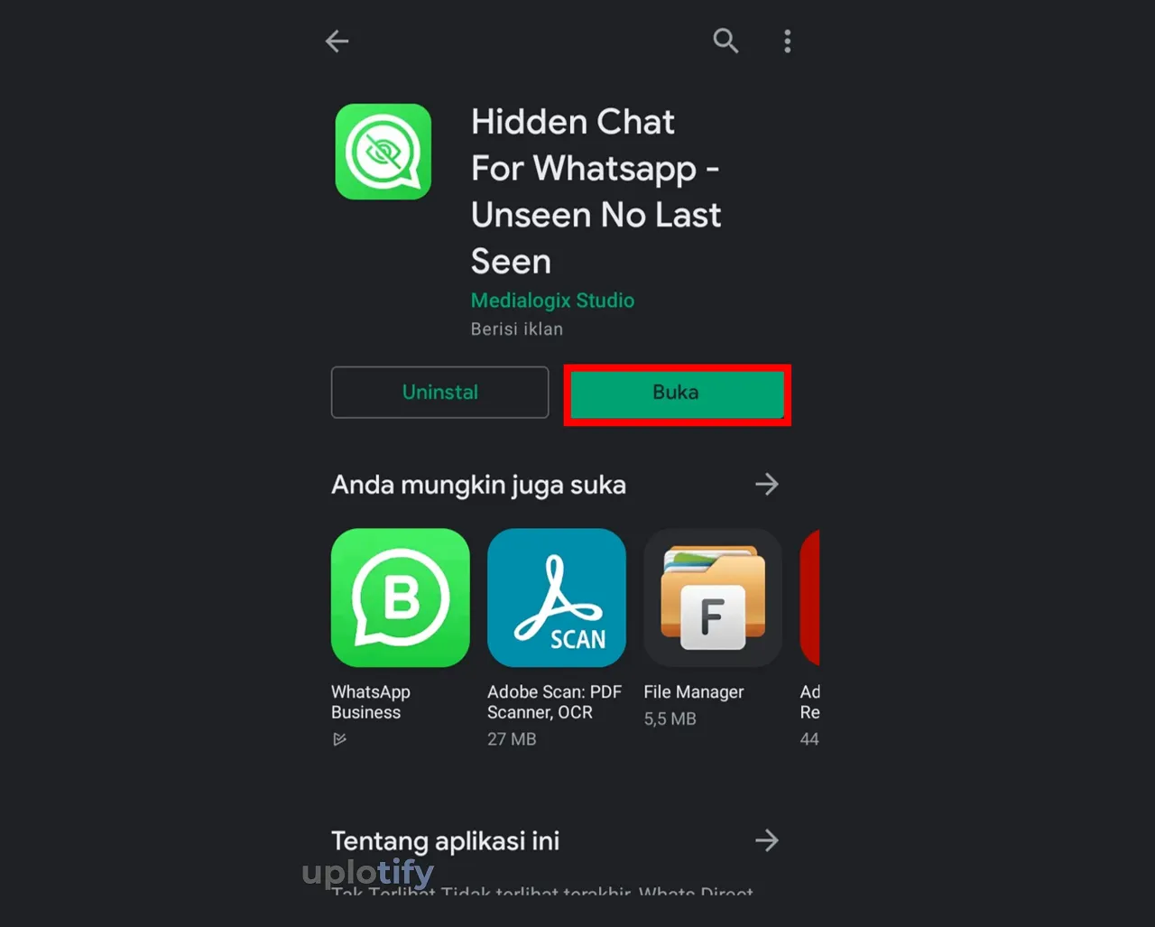 Install Aplikasi Hidden Chat for WhatsApp