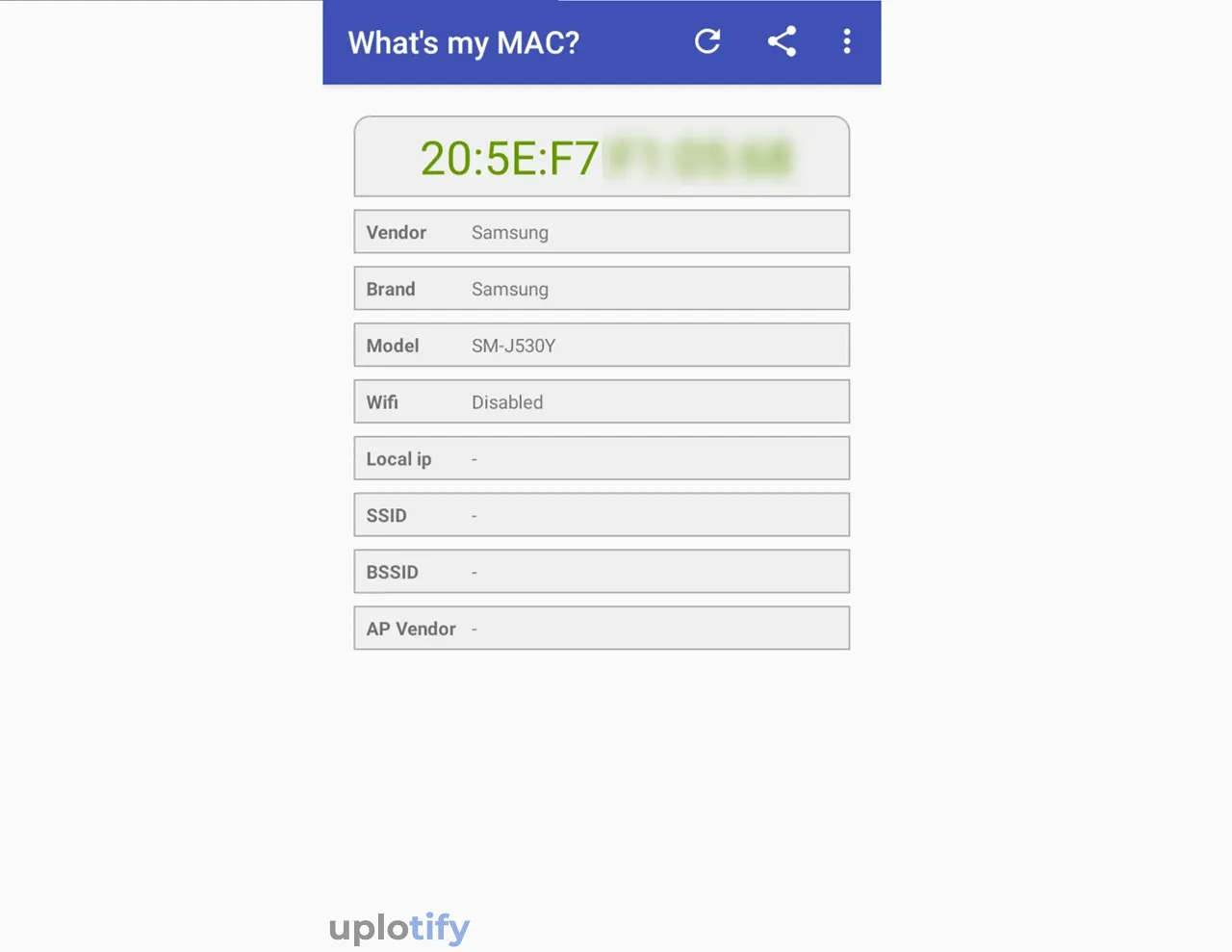 Lihat MAC Address di What's My MAC