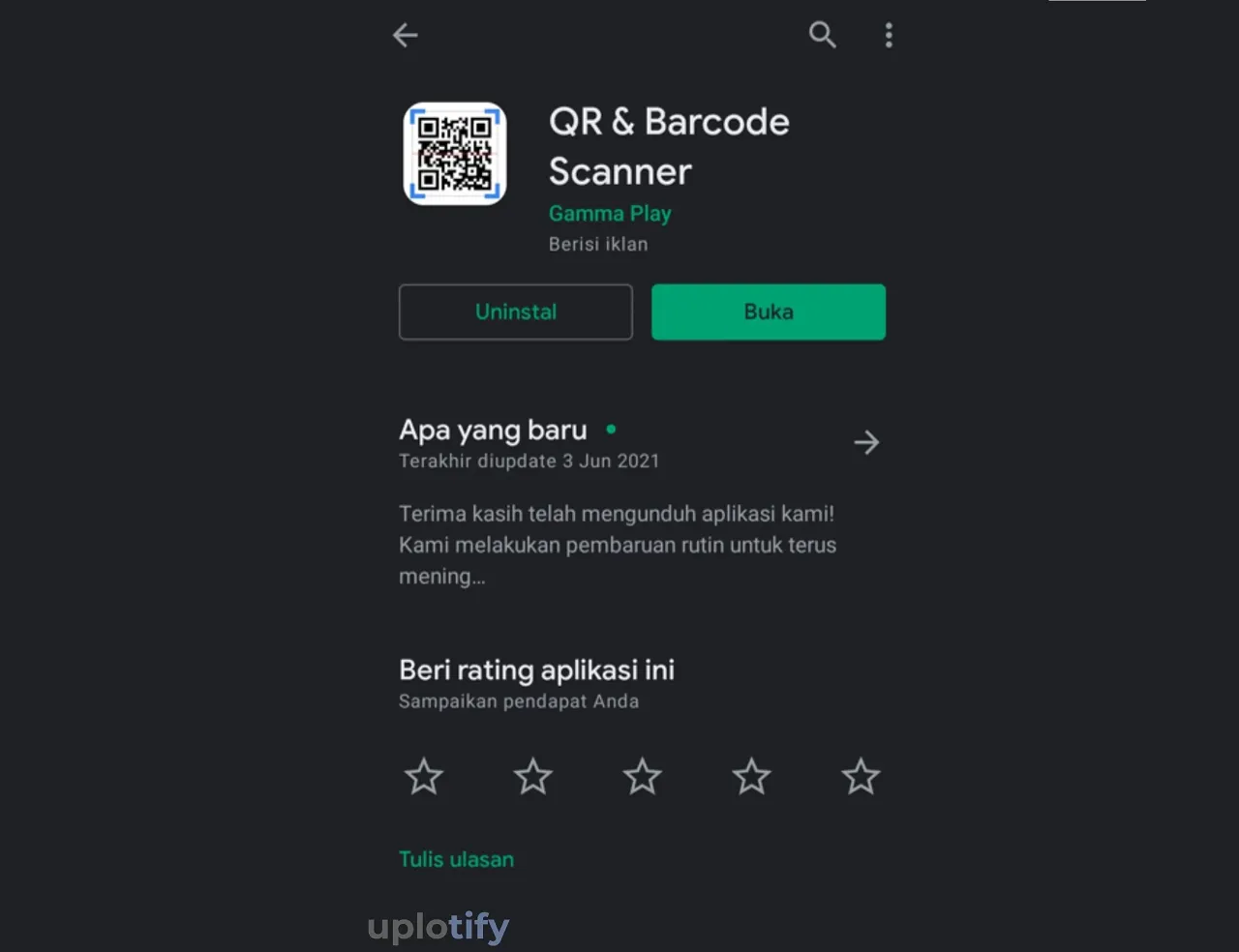 Pasang Aplikasi QR & Barcode Scanner