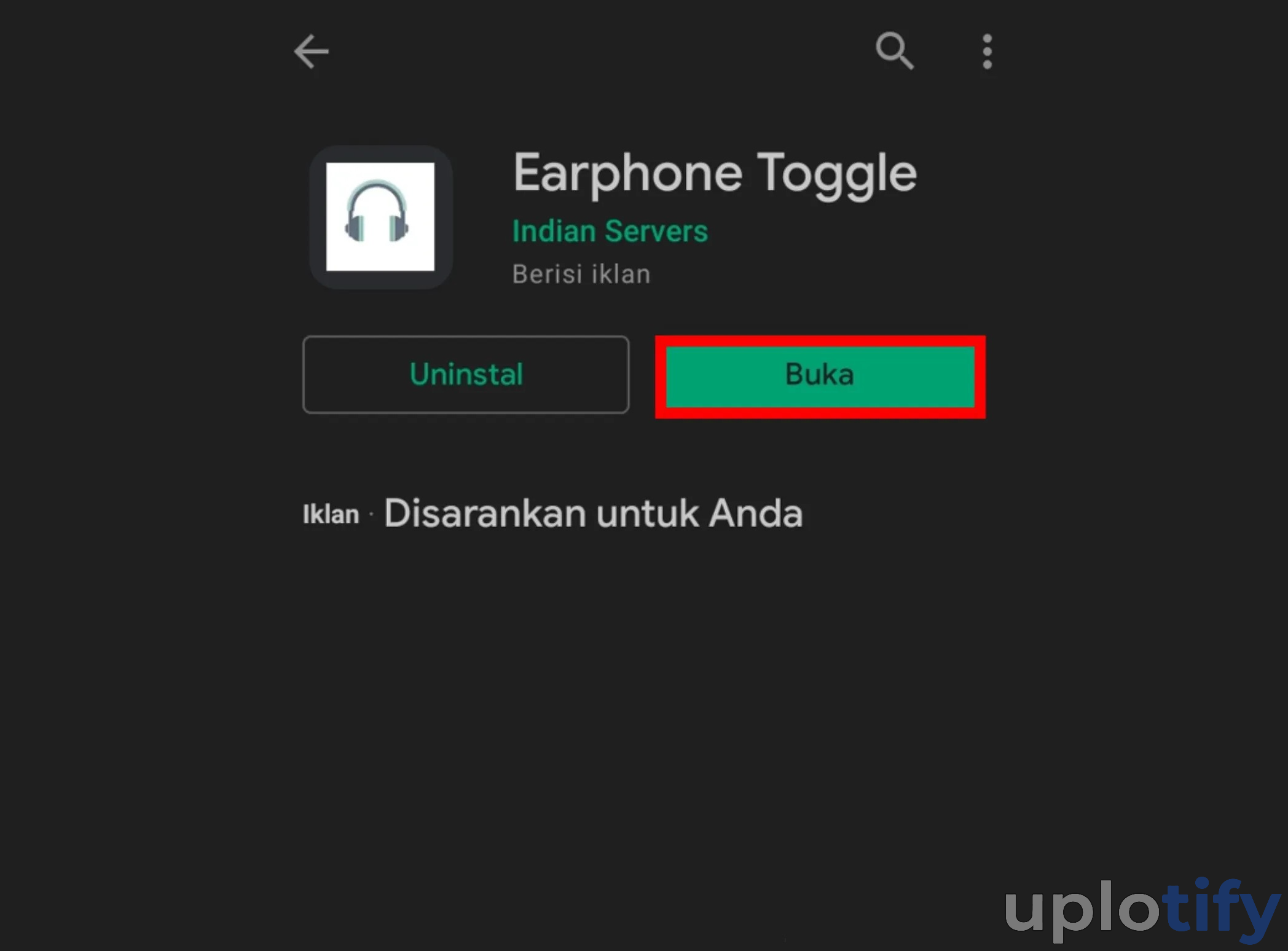 Jalankan Earphone Toggle