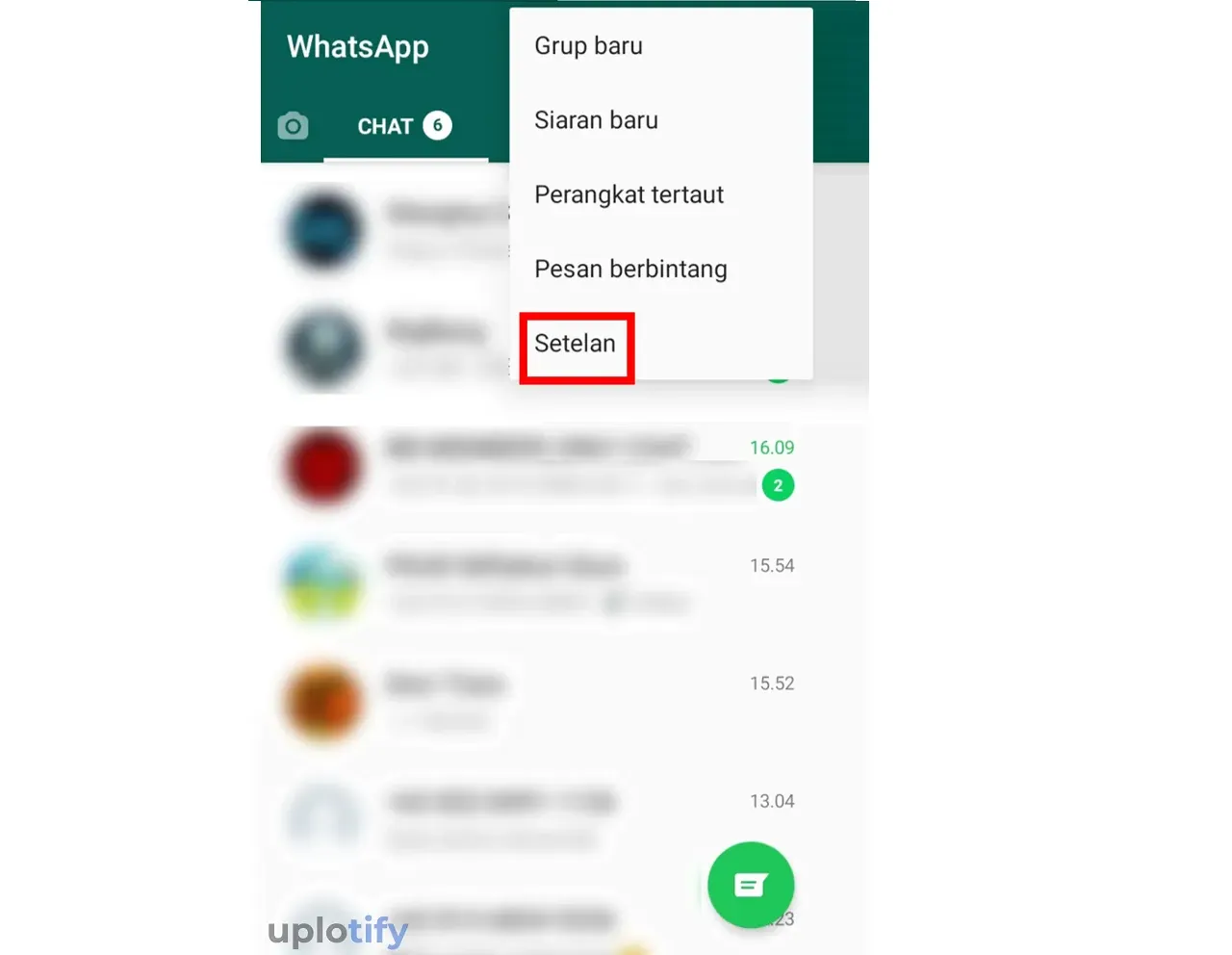 Buka Setelan WhatsApp