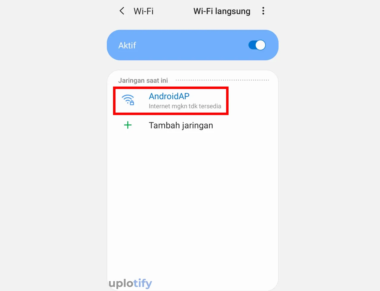 Pilih Nama Jaringan WiFi yang Dipakai