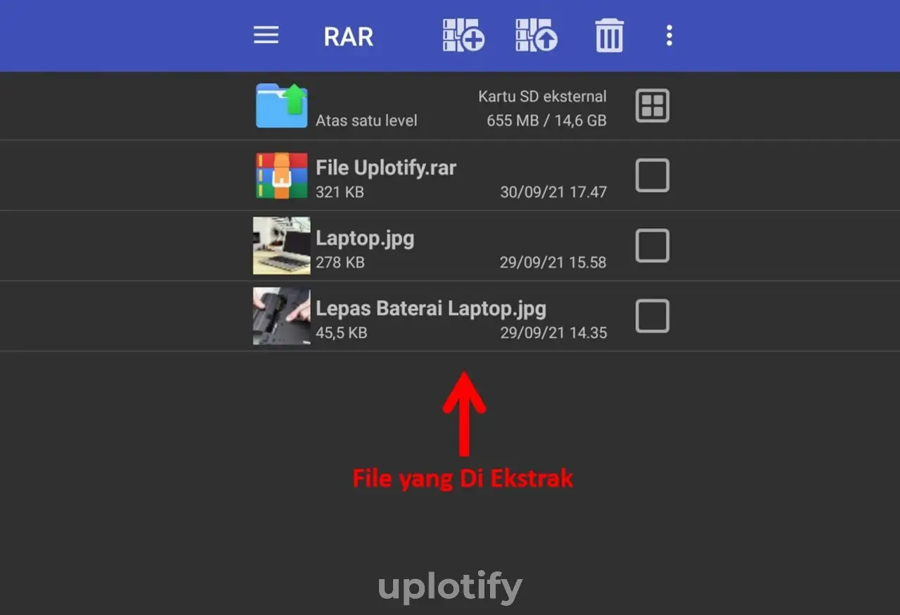 File RAR Android Berhasil Di Ekstrak
